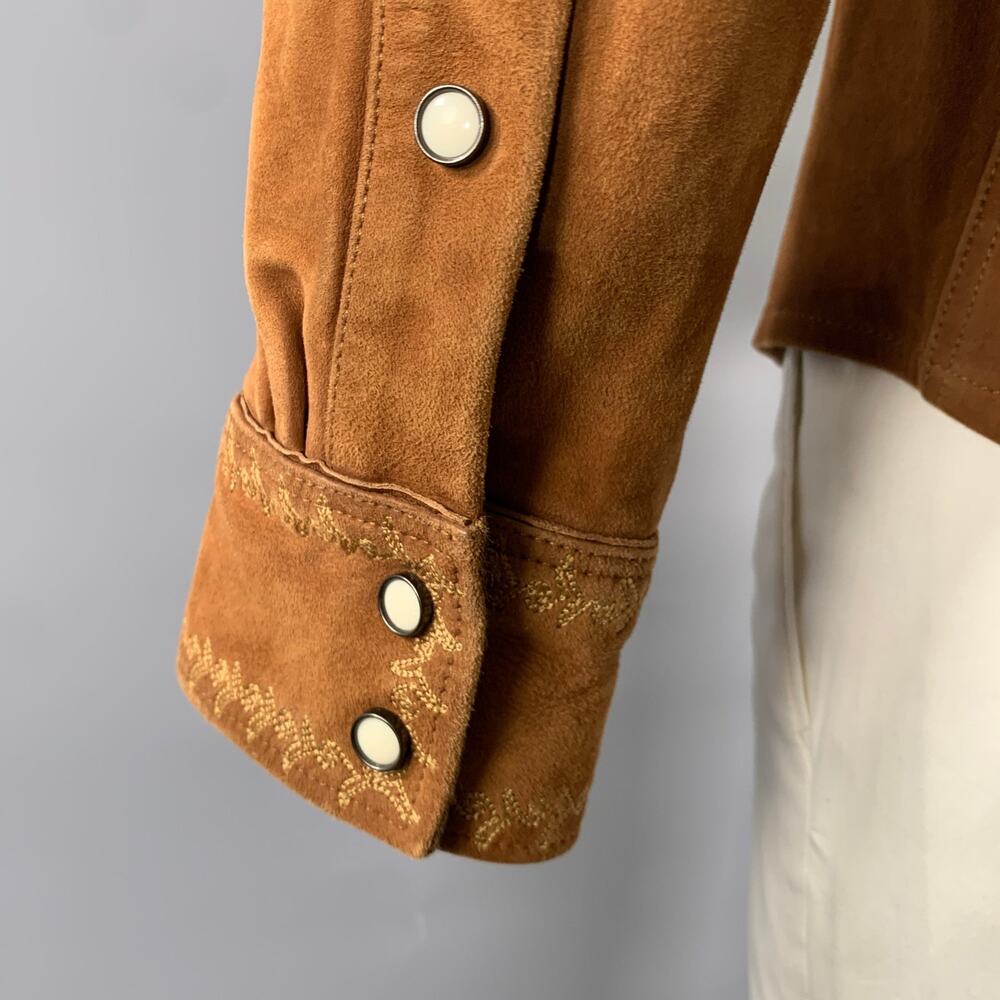 RRL by RALPH LAUREN Size XL Brown Embroidered Suede Western Jacket - Picture 5 of 9